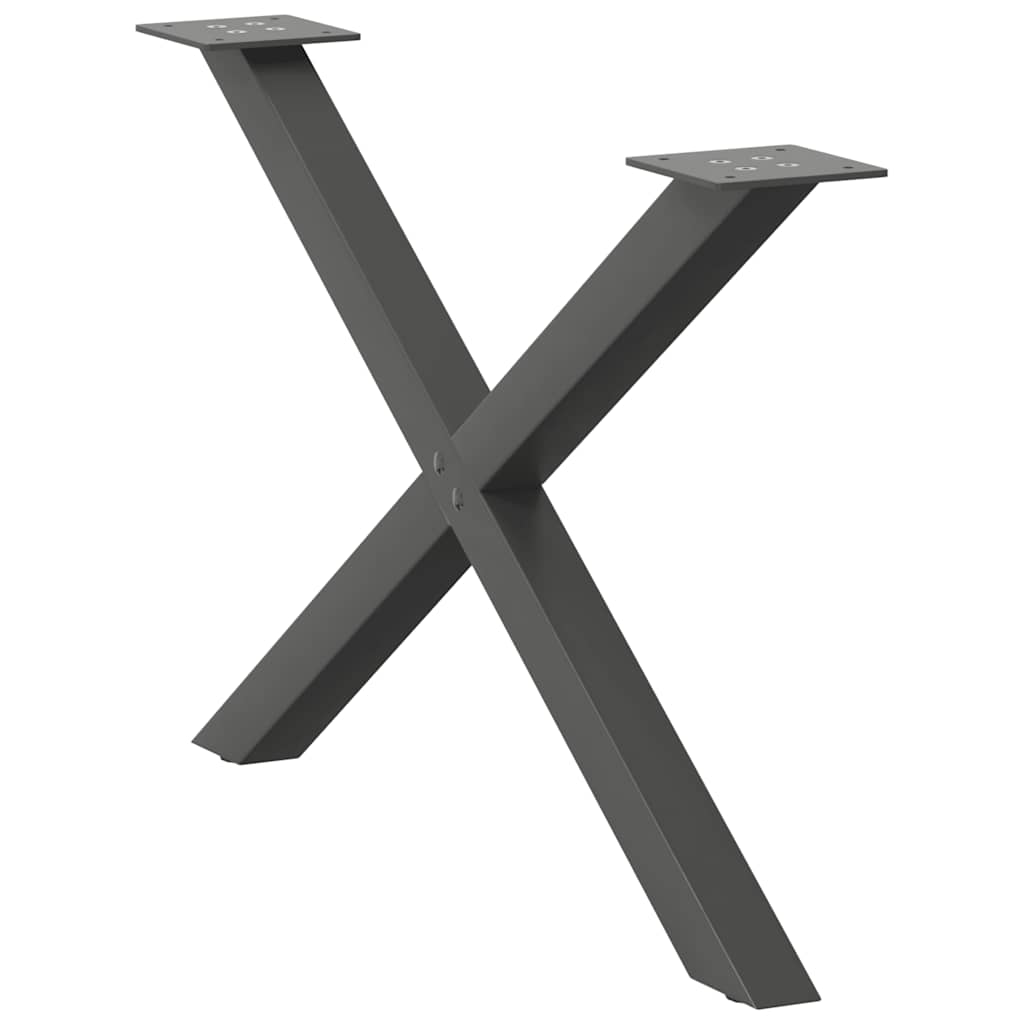 Salongbordben X-formet 2 stk antrasitt 70 x (42-43) cm stål