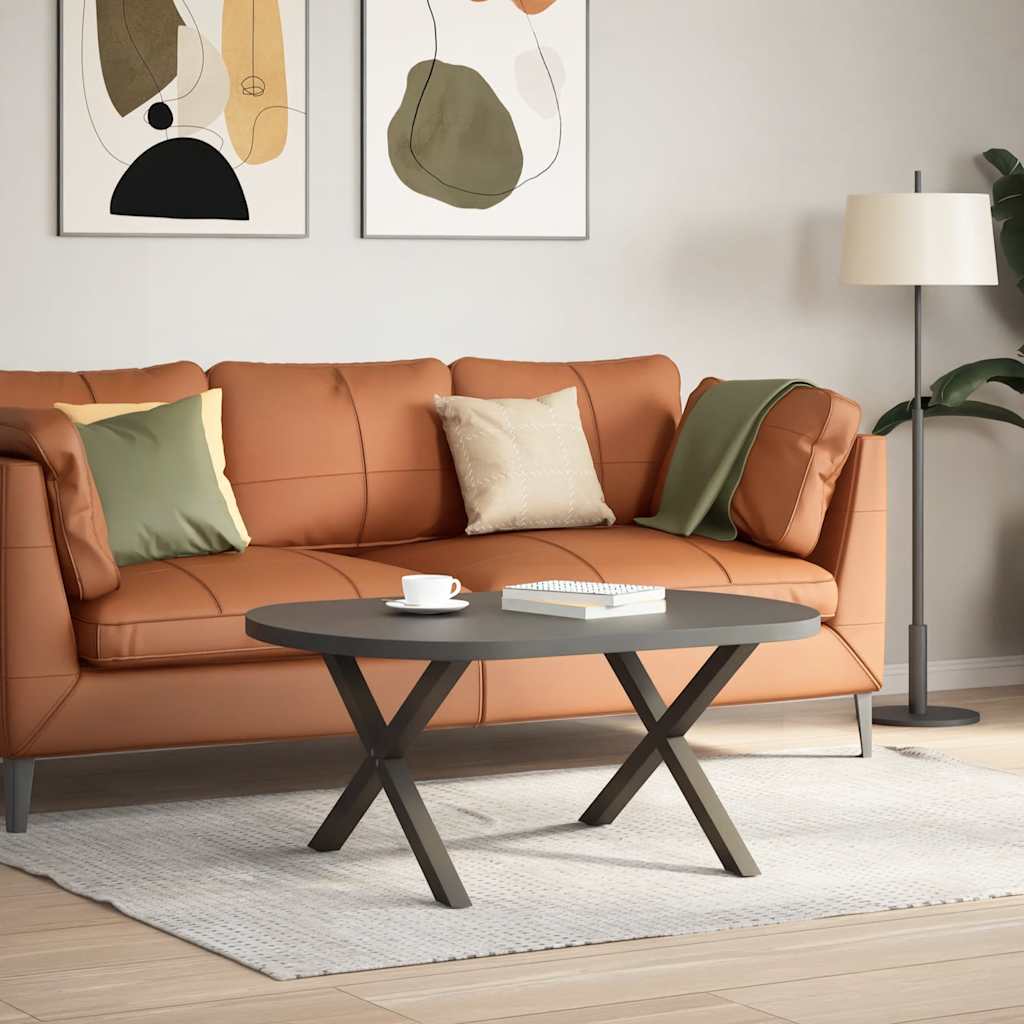 Salongbordben X-formet 2 stk naturstål 70 x (42-43) cm stål