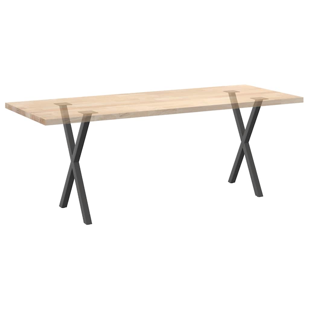Spisebordben X-formet 2 stk antrasitt 50x(72-73) cm stål