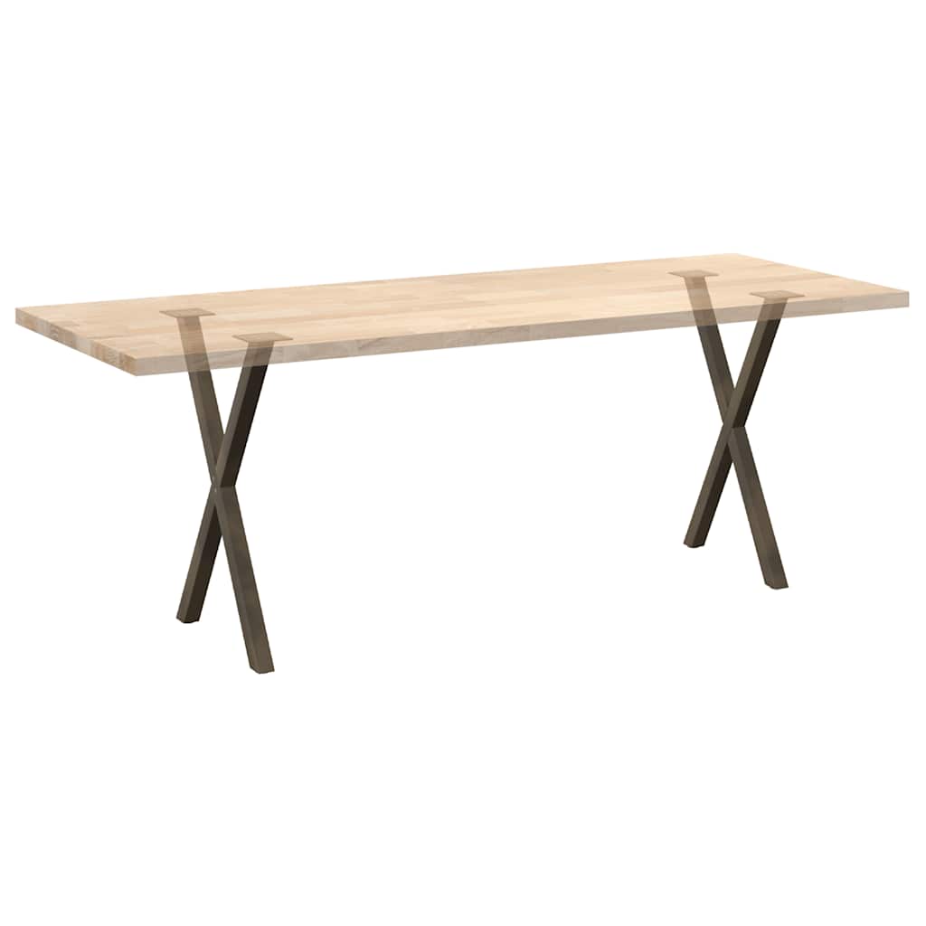 Spisebordben X-formet 2 stk naturstål 50x(72-73) cm stål