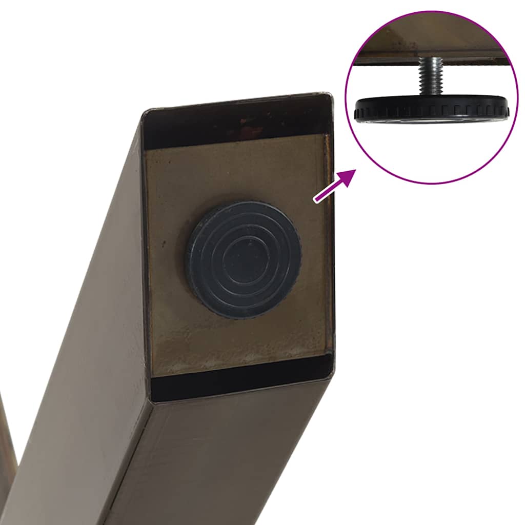 Spisebordben X-formet 2 stk naturstål 50x(72-73) cm stål