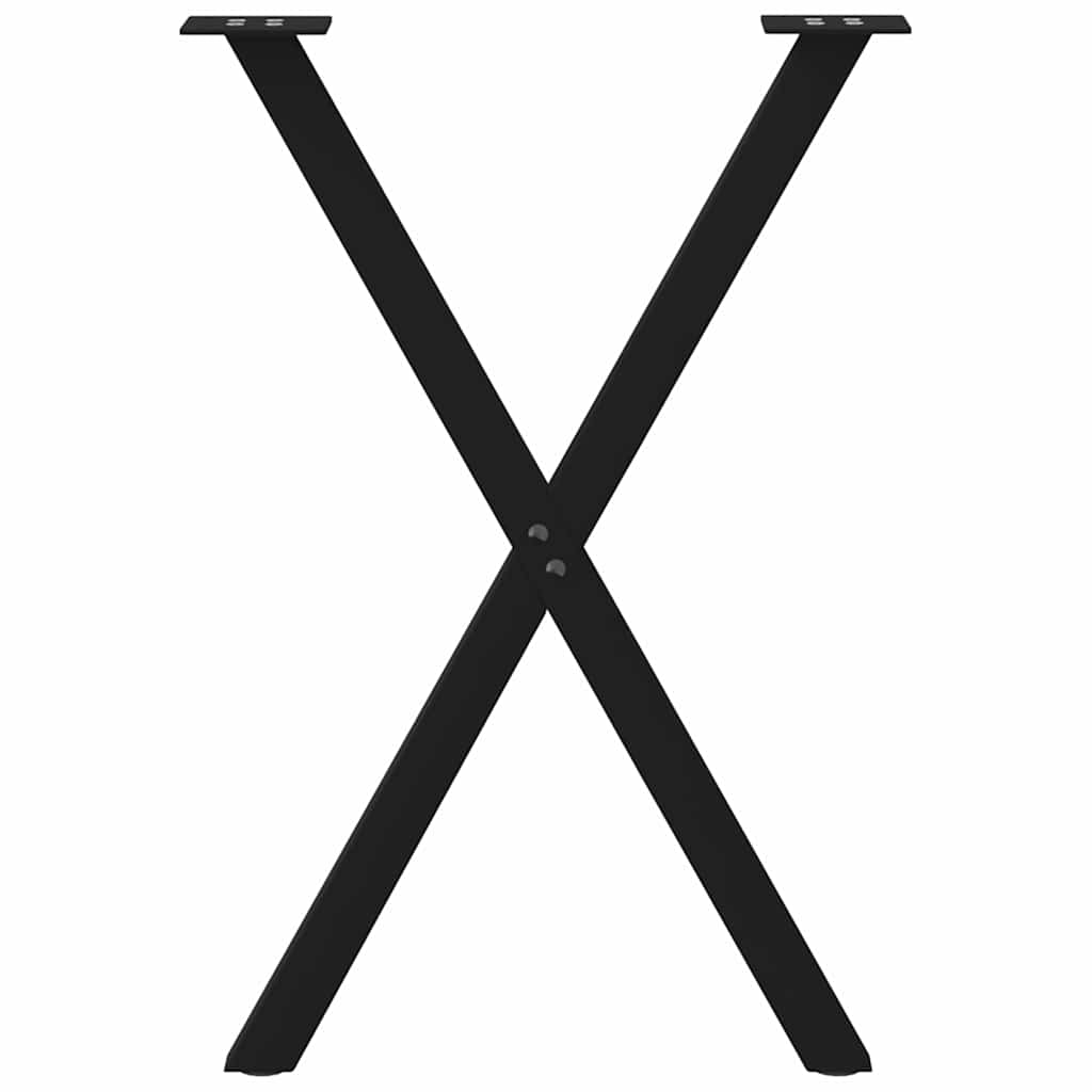 Spisebordben X-formet 2 stk svart 57 x (72-73) cm stål