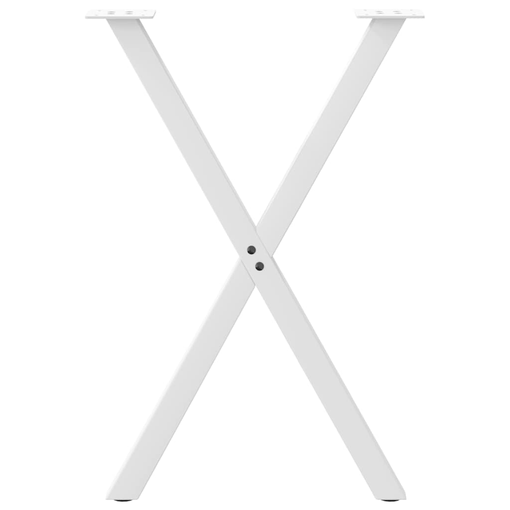 Spisebordben X-formet 2 stk hvit 57 x (72-73) cm stål