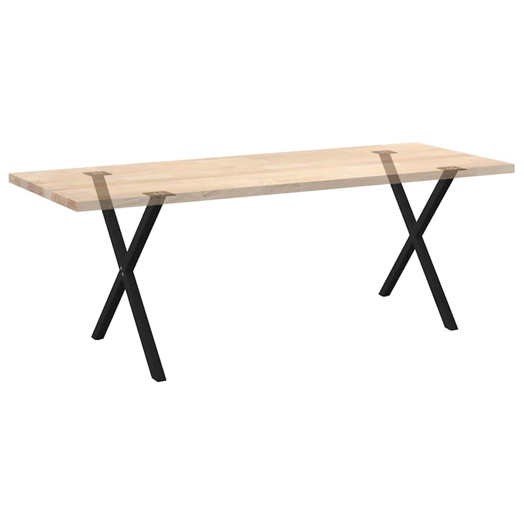 Spisebordben X-formet 2 stk svart 80 x (72-73) cm stål
