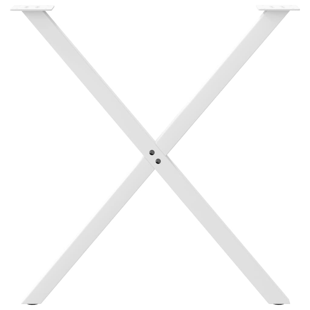 Spisebordben X-formet 2 stk hvit 80 x (72-73) cm stål