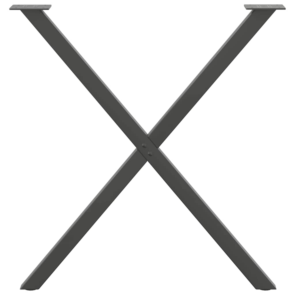 Spisebordben X-formet 2 stk antrasitt 80x(72-73) cm stål