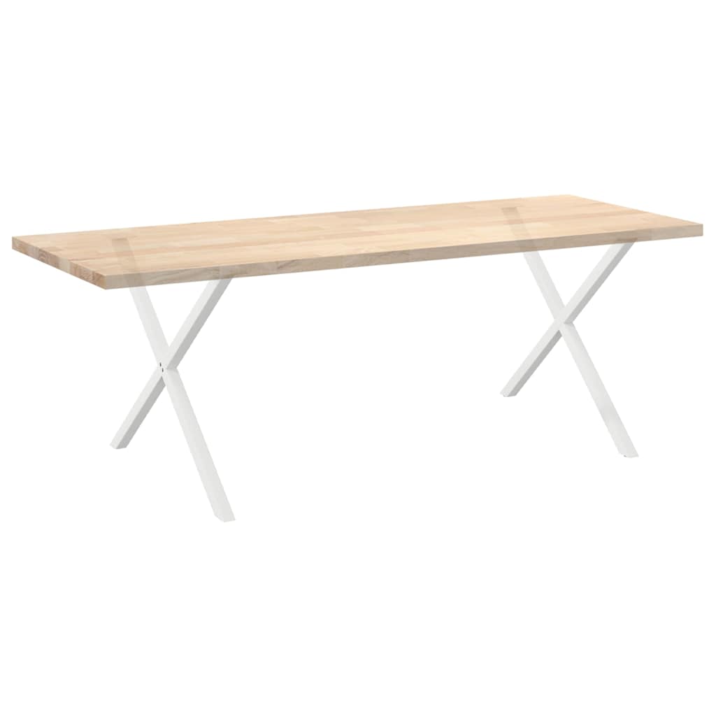 Spisebordben X-formet 2 stk hvit 90 x (72-73) cm stål