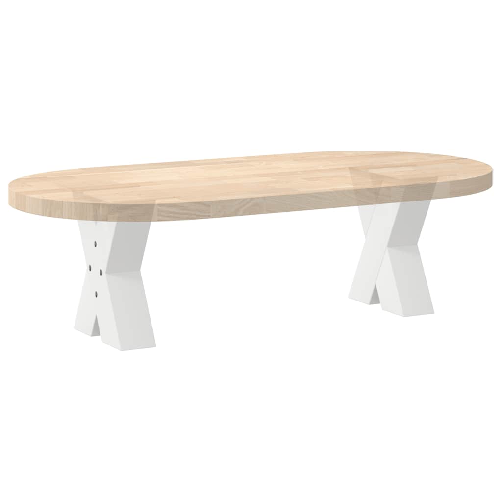Salongbordben X-formet 2 stk hvit 30x(30-31) cm stål