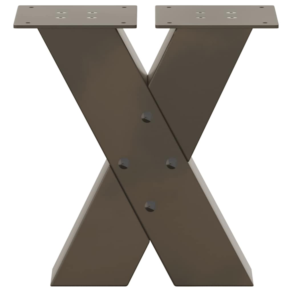 Salongbordben X-formet 2 stk naturstål 30x(30-31) cm stål