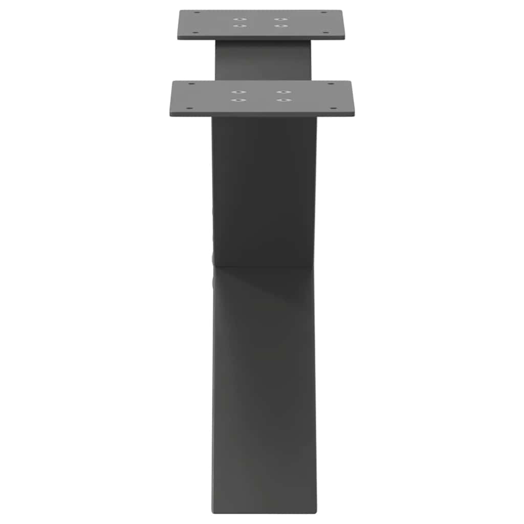 Salongbordben X-formet 2 stk antrasitt 50x(30-31) cm stål