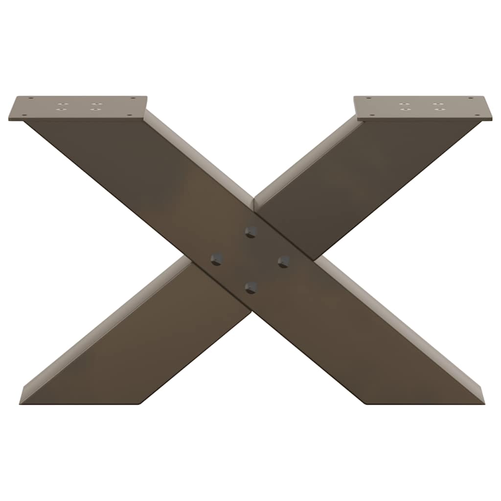 Salongbordben X-formet 2 stk naturstål 50x(30-31) cm stål