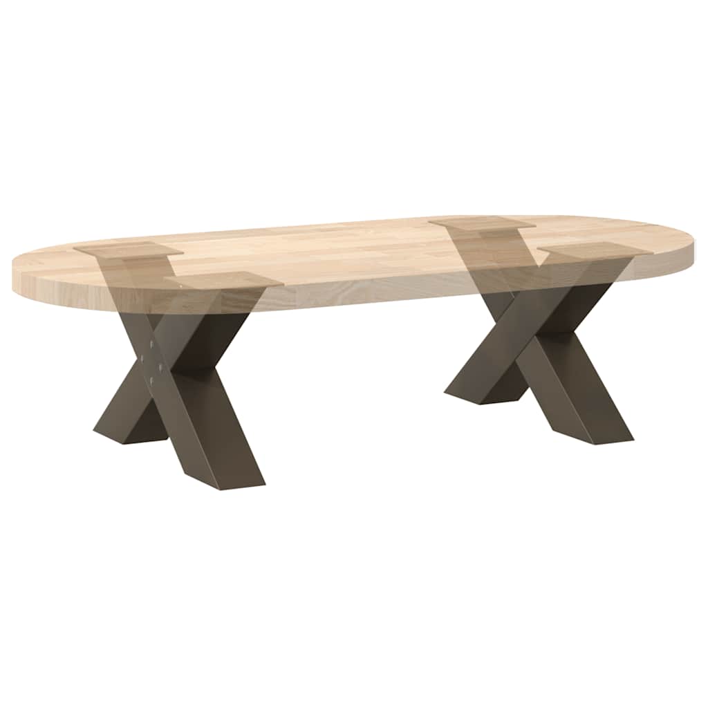 Salongbordben X-formet 2 stk naturstål 50x(30-31) cm stål