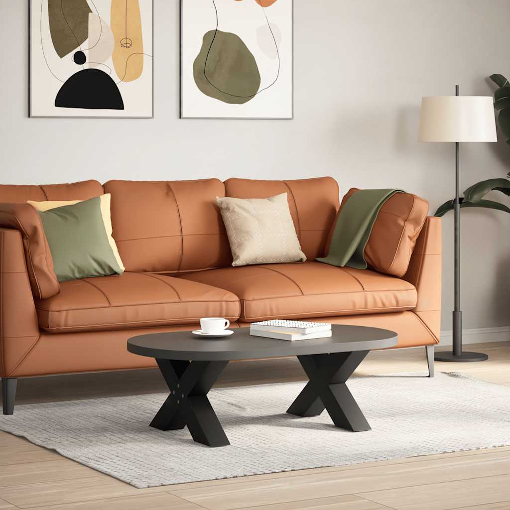 Salongbordben X-formet 2 stk svart 60 x (30-31) cm stål
