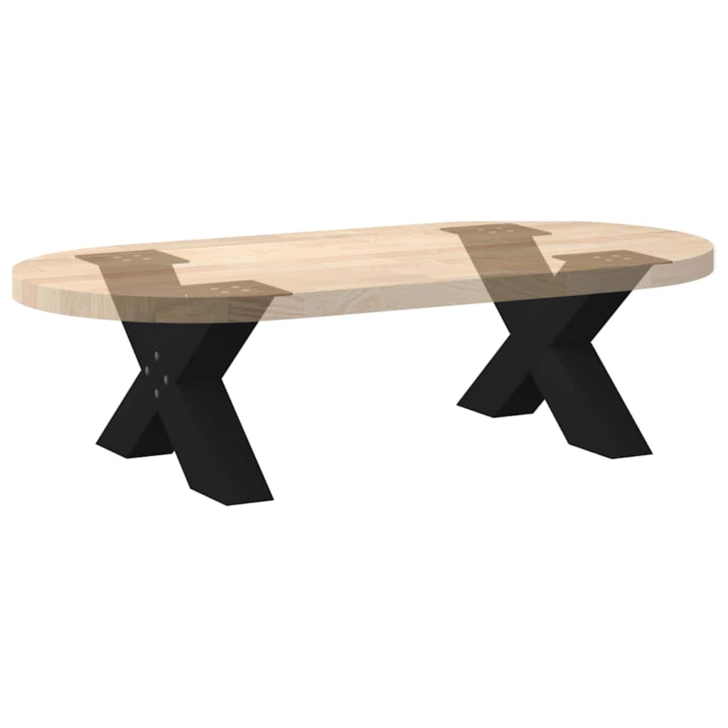 Salongbordben X-formet 2 stk svart 60 x (30-31) cm stål