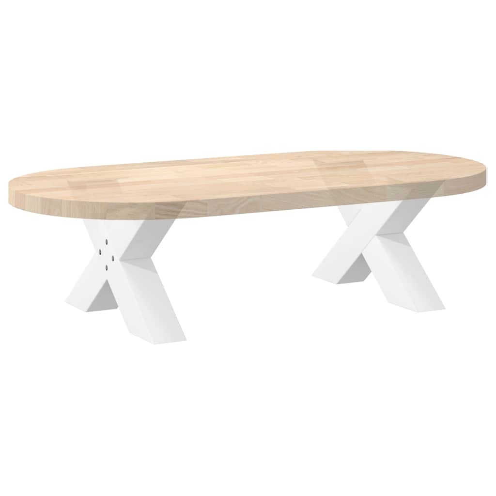 Salongbordben X-formet 2 stk hvit 60 x (30-31) cm stål