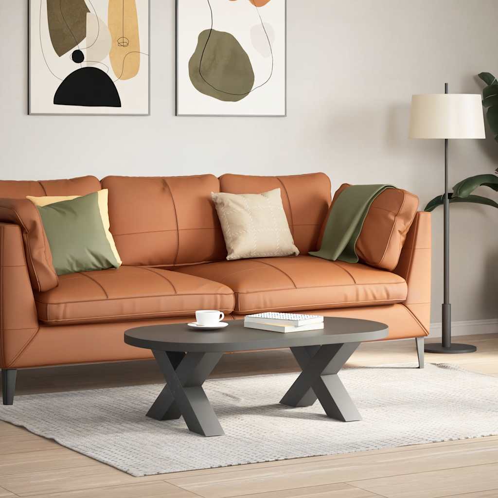 Salongbordben X-formet 2 stk antrasitt 60x(30-31) cm stål