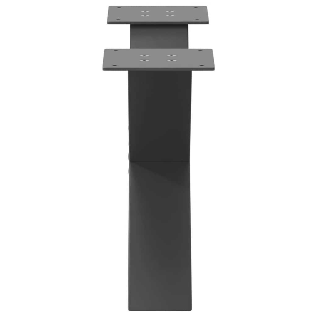 Salongbordben X-formet 2 stk antrasitt 60x(30-31) cm stål