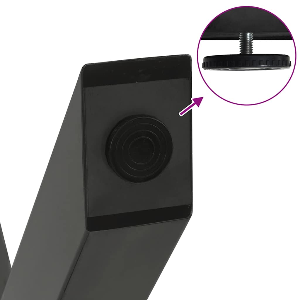 Salongbordben X-formet 2 stk antrasitt 60x(30-31) cm stål