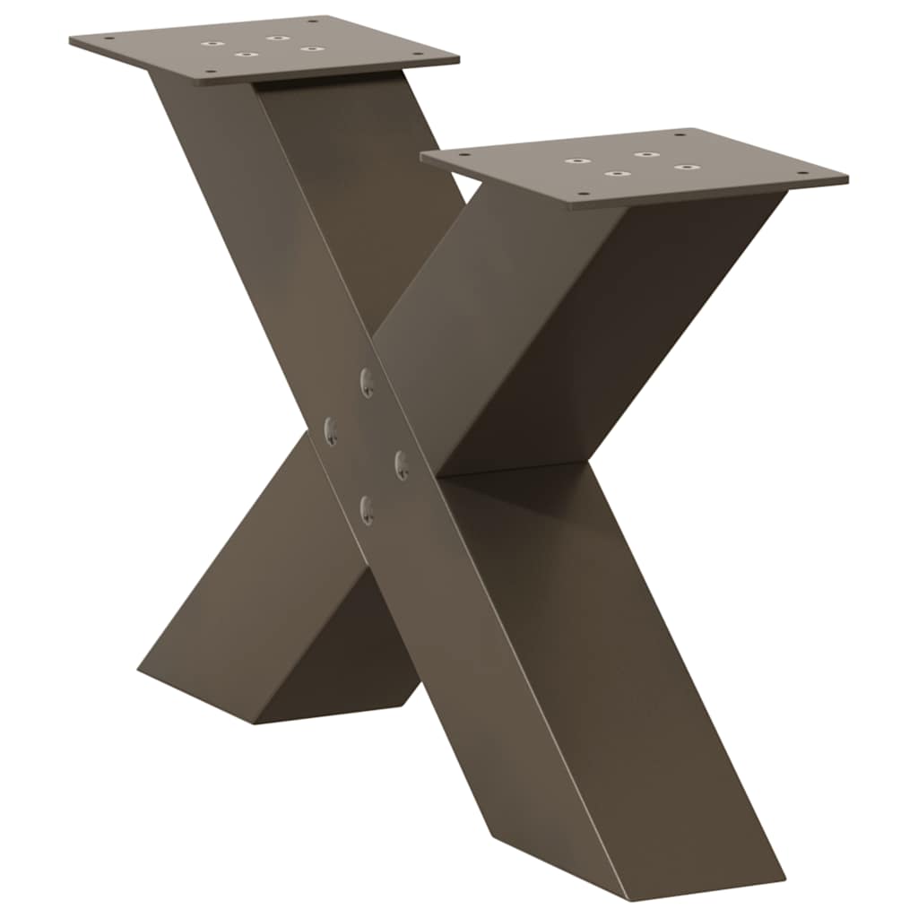 Salongbordben X-formet 2 stk naturstål 60 x (30-31) cm stål
