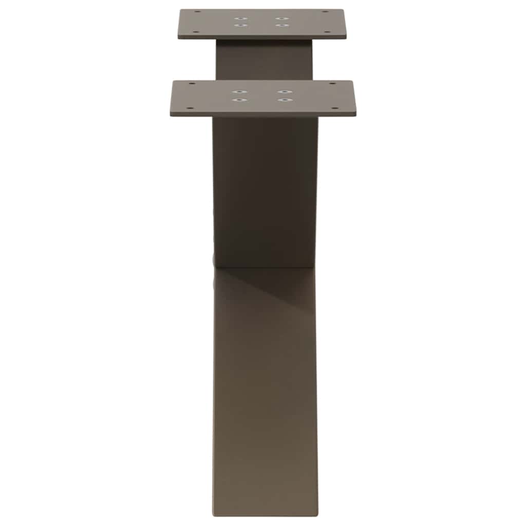 Salongbordben X-formet 2 stk naturstål 60 x (30-31) cm stål