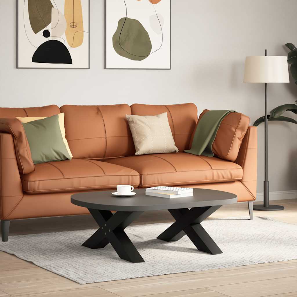 Salongbordben X-formet 2 stk svart 70 x (30-31) cm stål