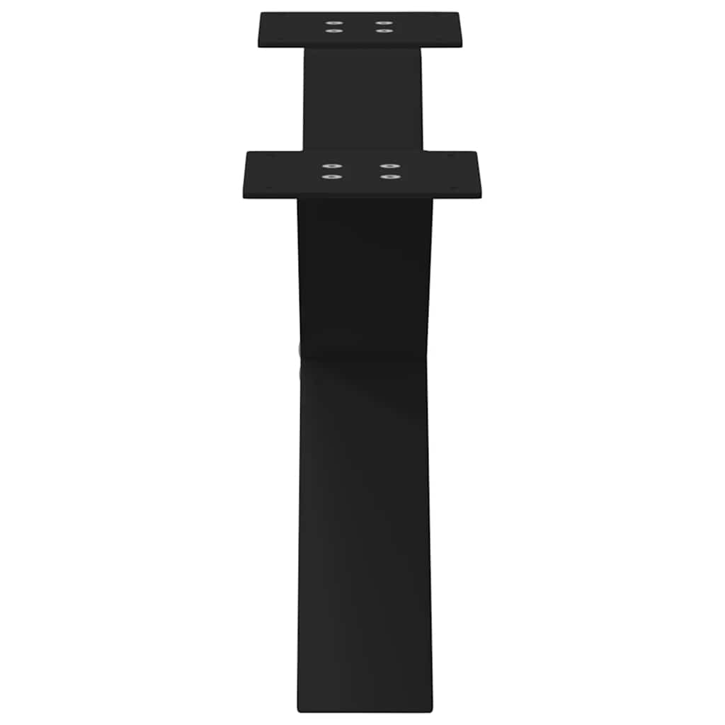 Salongbordben X-formet 2 stk svart 70 x (30-31) cm stål