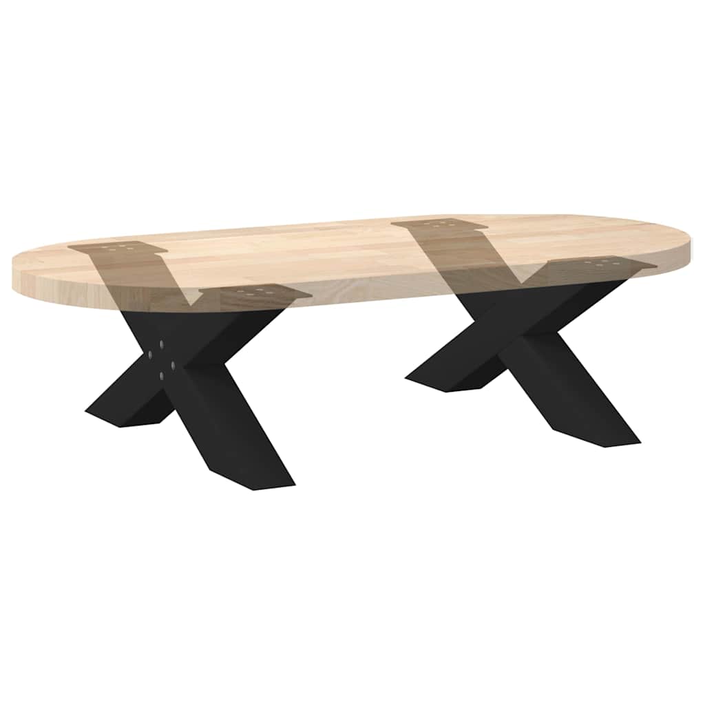 Salongbordben X-formet 2 stk svart 70 x (30-31) cm stål