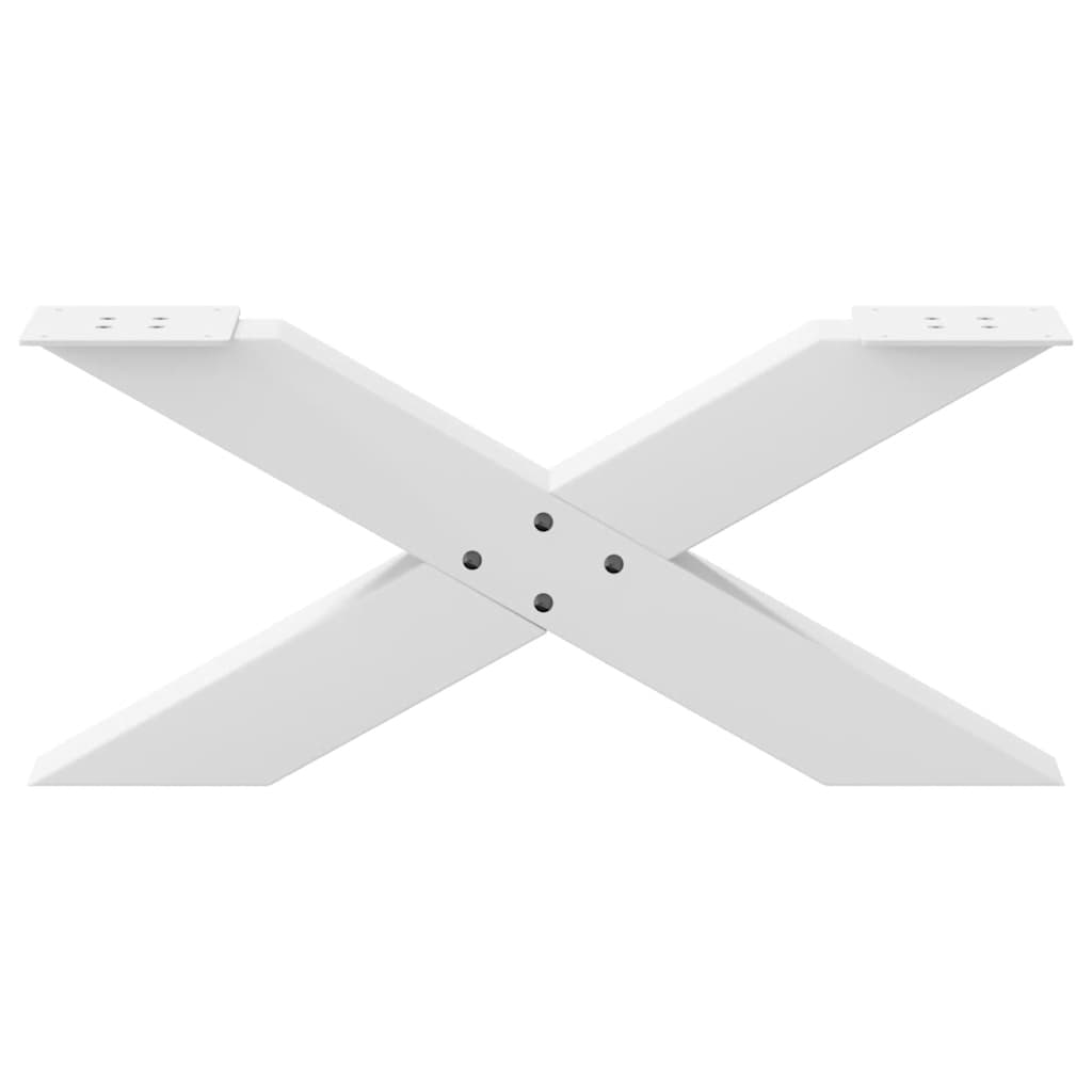 Salongbordben X-formet 2 stk hvit 70 x (30-31) cm stål