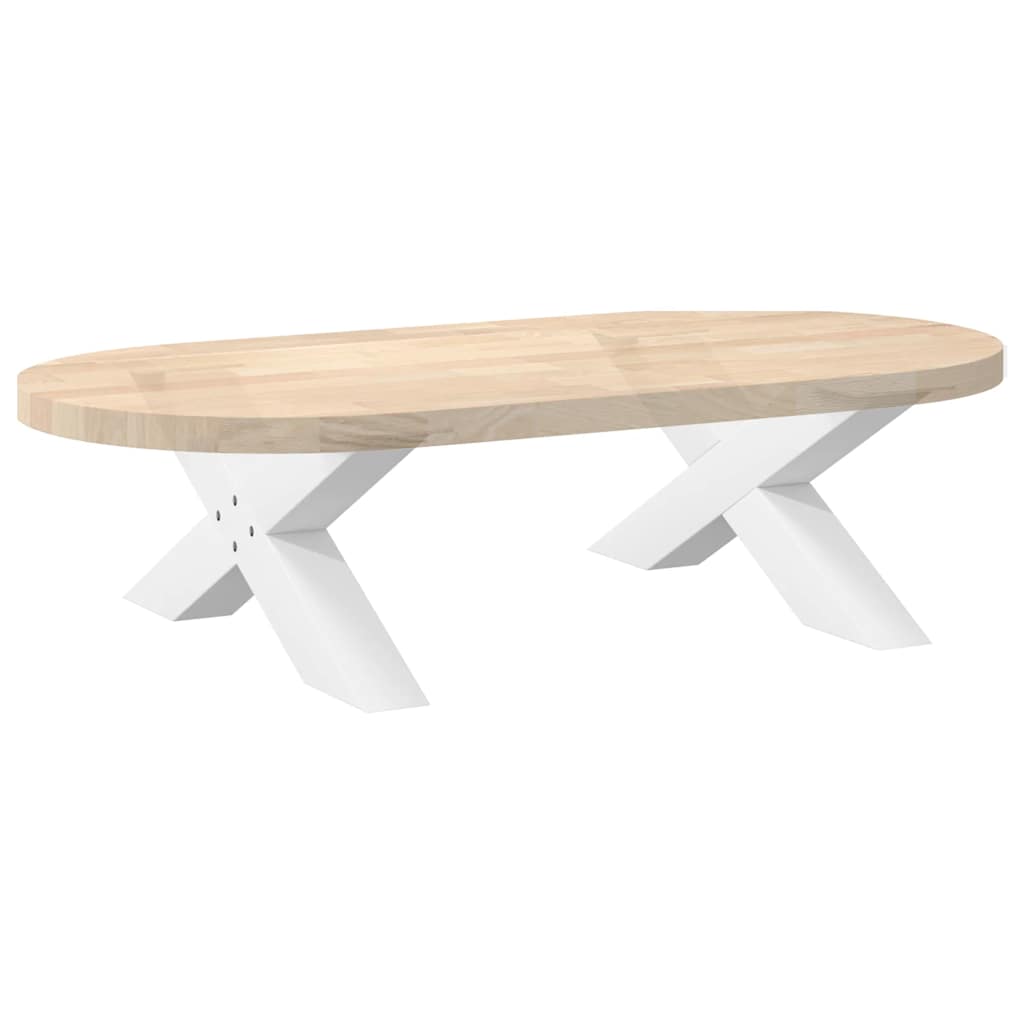 Salongbordben X-formet 2 stk hvit 70 x (30-31) cm stål