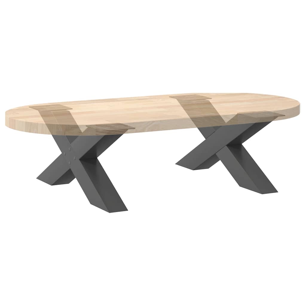 Salongbordben X-formet 2 stk antrasitt 70 x (30-31) cm stål