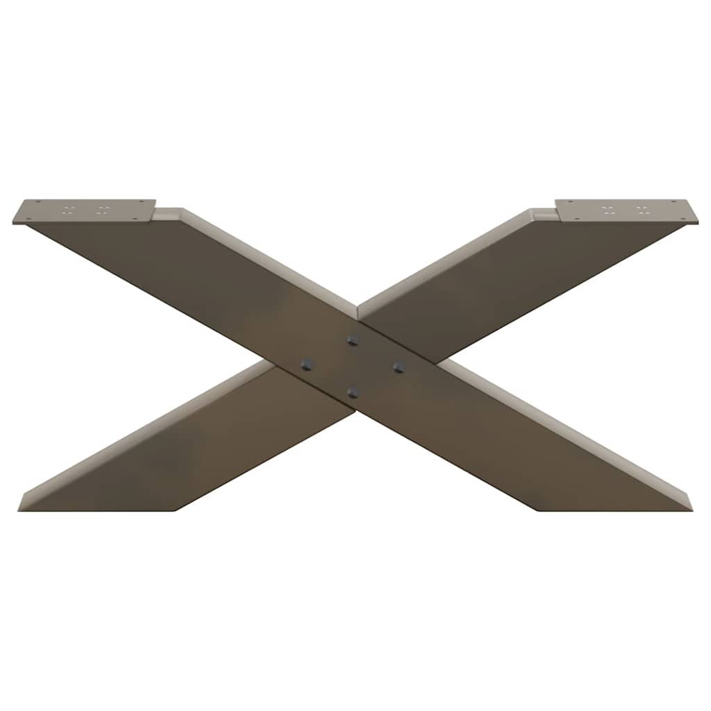 Salongbordben X-formet 2 stk naturstål 70 x (30-31) cm stål