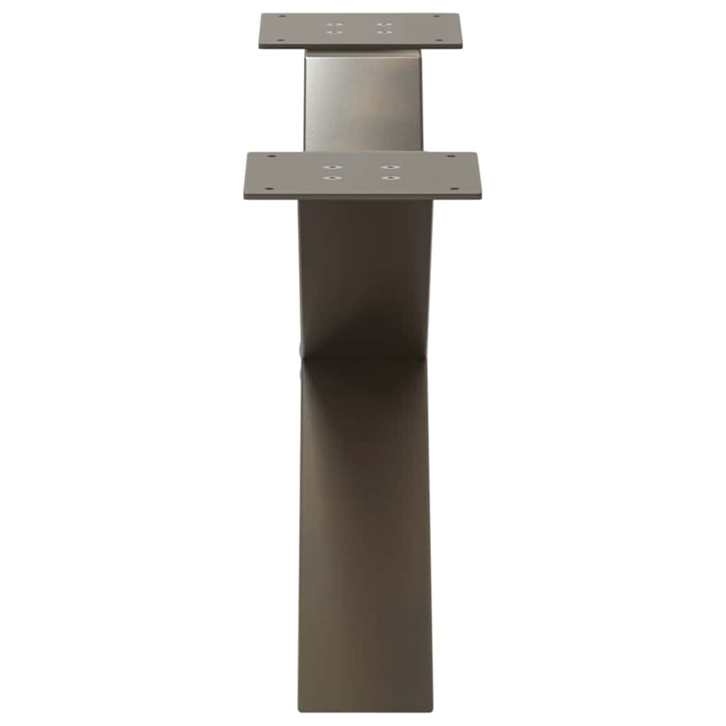 Salongbordben X-formet 2 stk naturstål 70 x (30-31) cm stål
