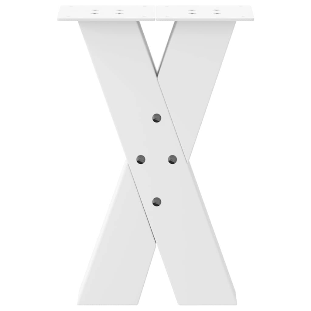 Salongbordben X-formet 2 stk hvit 28 x (42-43) cm stål