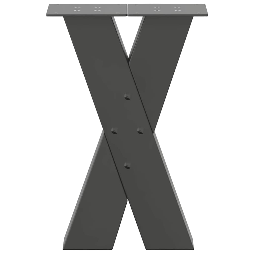 Salongbordben X-formet 2 stk antrasitt 28 x (42-43) cm stål