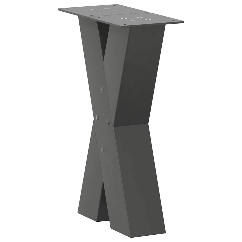 Salongbordben X-formet 2 stk antrasitt 38 x (42-43) cm stål