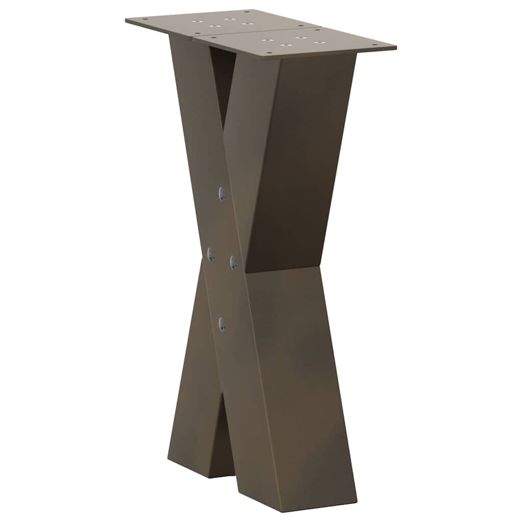 Salongbordben X-formet 2 stk naturstål 38 x (42-43) cm stål
