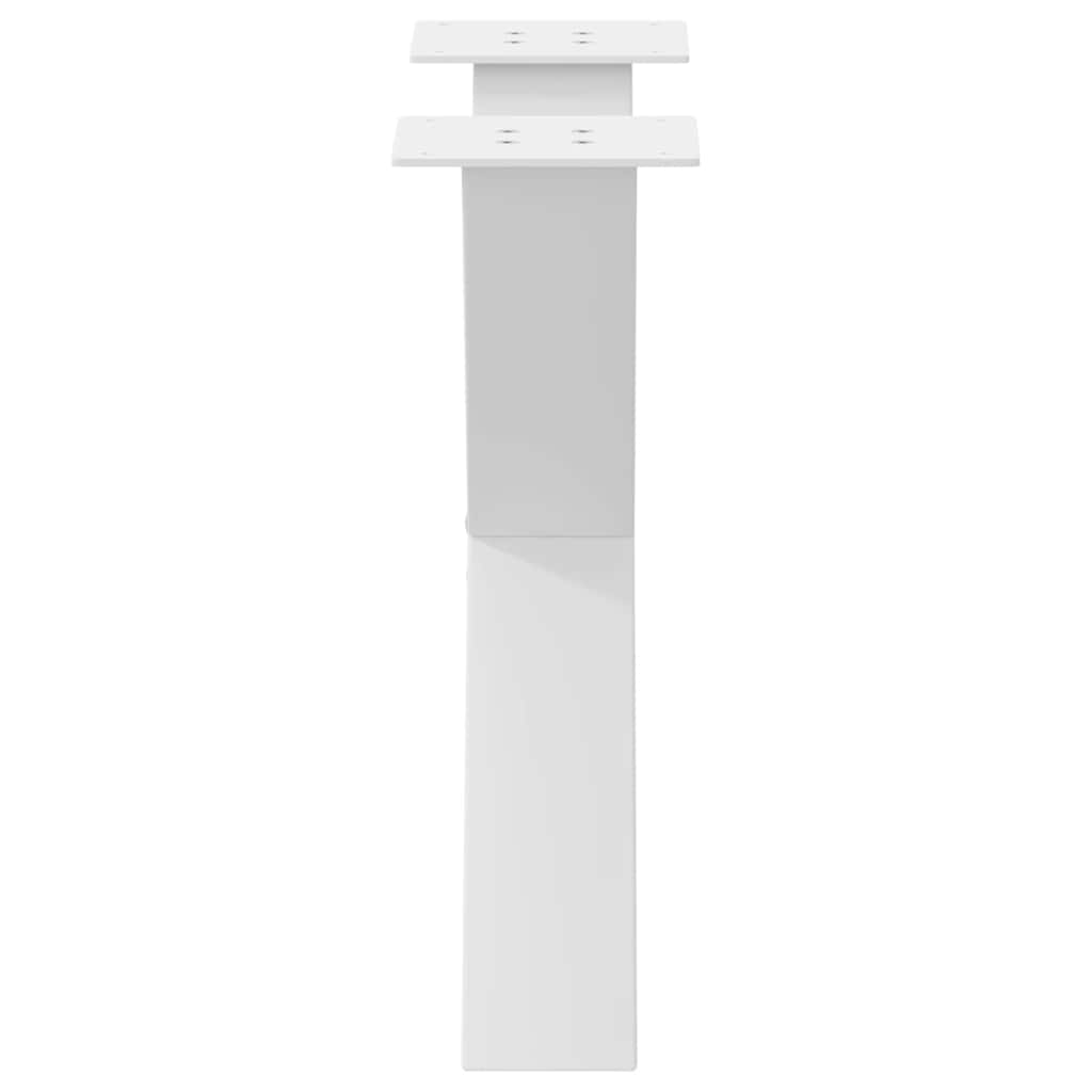 Salongbordben X-formet 2 stk hvit 50x(42-43) cm stål