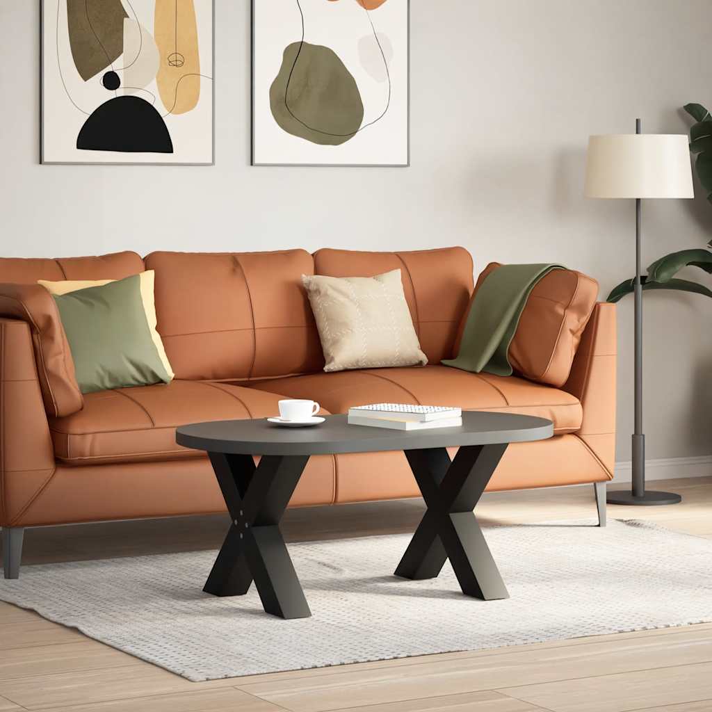 Salongbordben X-formet 2 stk svart 60 x (42-43) cm stål