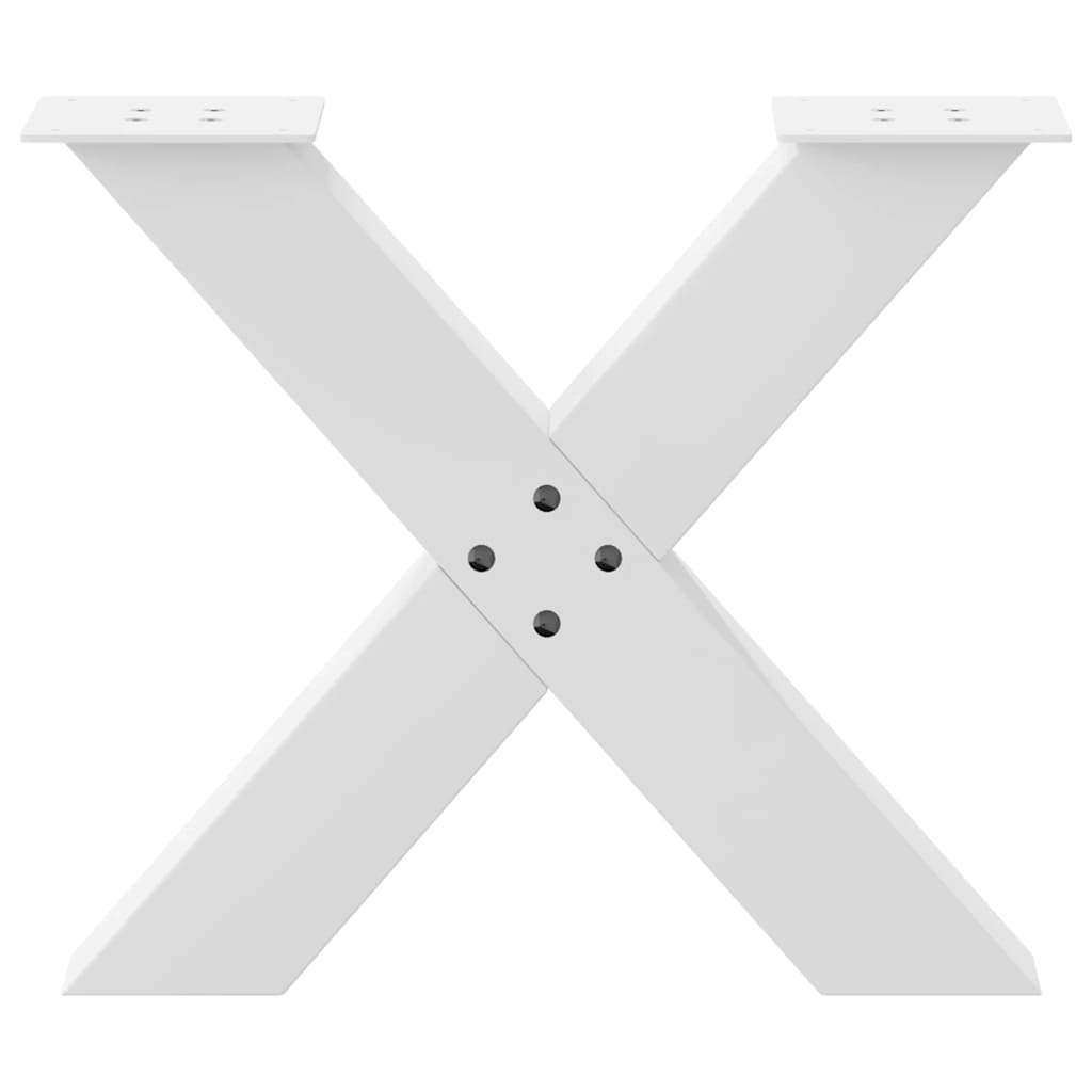Salongbordben X-formet 2 stk hvit 60 x (42-43) cm stål