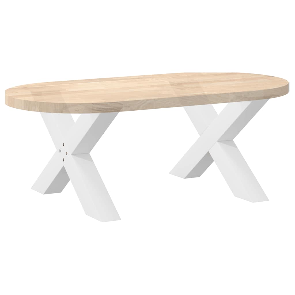 Salongbordben X-formet 2 stk hvit 70 x (42-43) cm stål