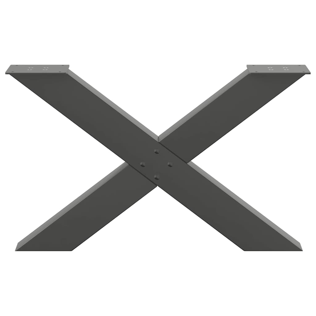 Salongbordben X-formet 2 stk antrasitt 70 x (42-43) cm stål