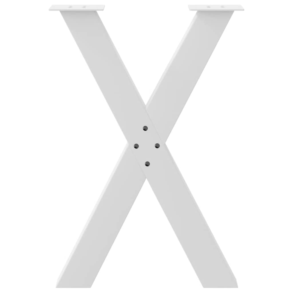 Spisebordben X-formet 2 stk hvit 50x(72-73) cm stål