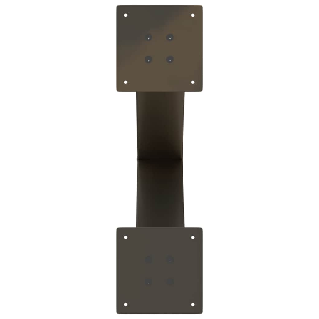 Spisebordben X-formet 2 stk naturstål 60 x (72-73) cm stål
