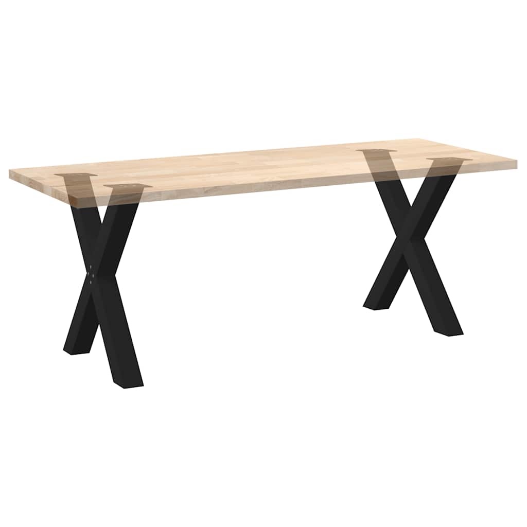 Spisebordben X-formet 2 stk svart 70 x (72-73) cm stål