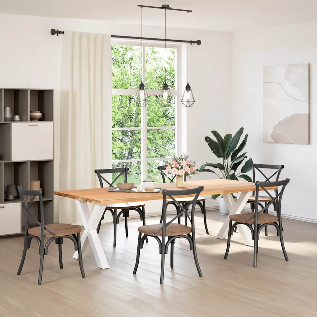 Spisebordben X-formet 2 stk hvit 70 x (72-73) cm stål