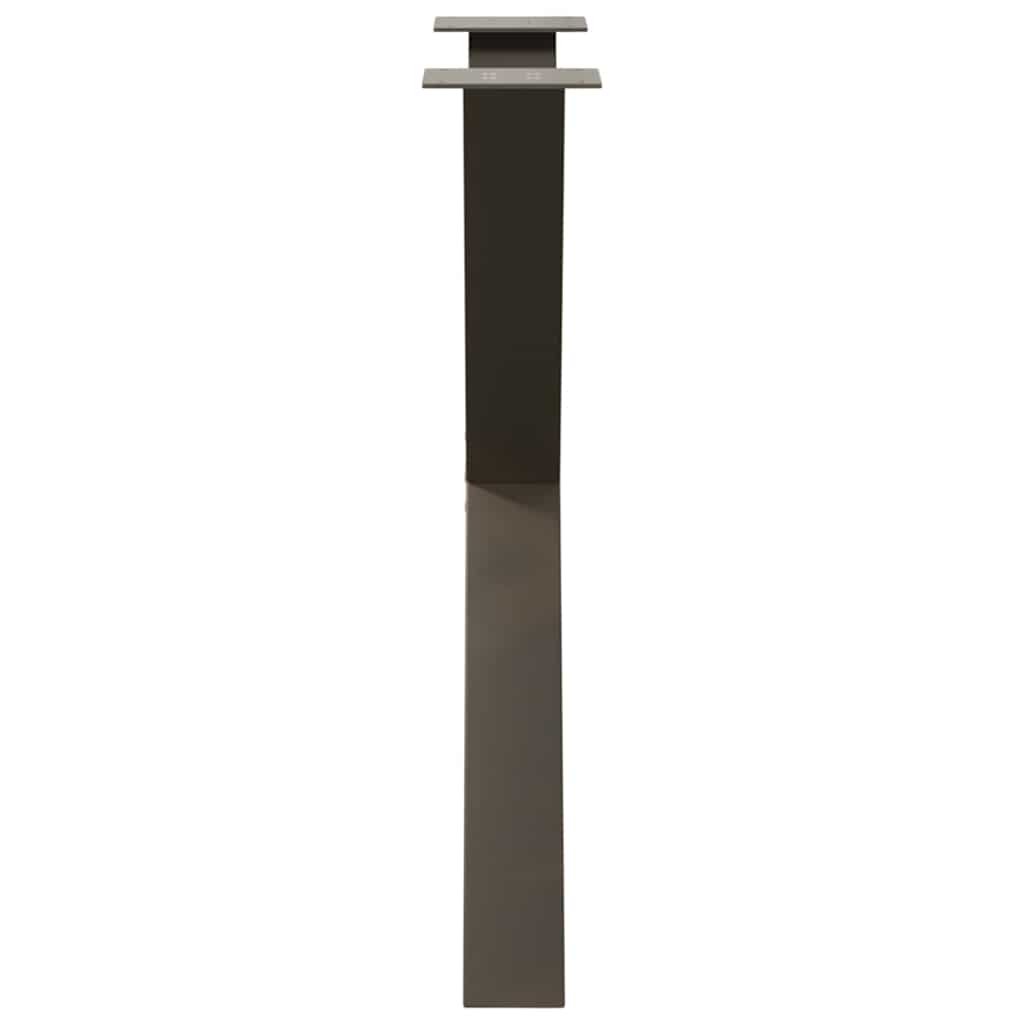 Spisebordben X-formet 2 stk naturstål 80 x (72-73) cm stål