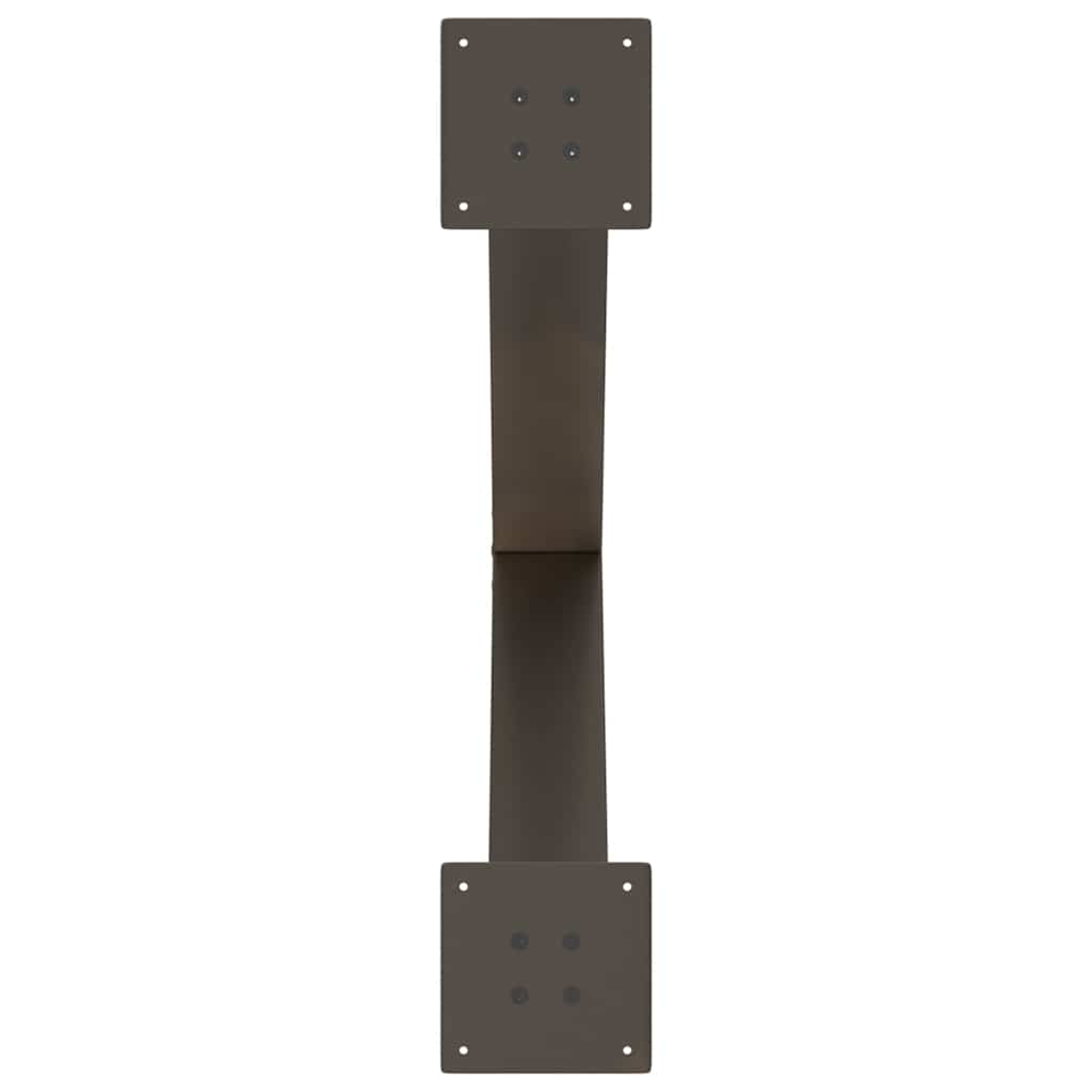 Spisebordben X-formet 2 stk naturstål 80 x (72-73) cm stål