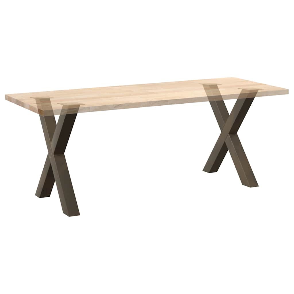 Spisebordben X-formet 2 stk naturstål 80 x (72-73) cm stål