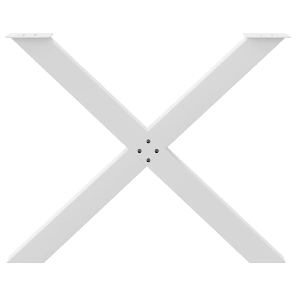 Spisebordben X-formet 2 stk hvit 90 x (72-73) cm stål