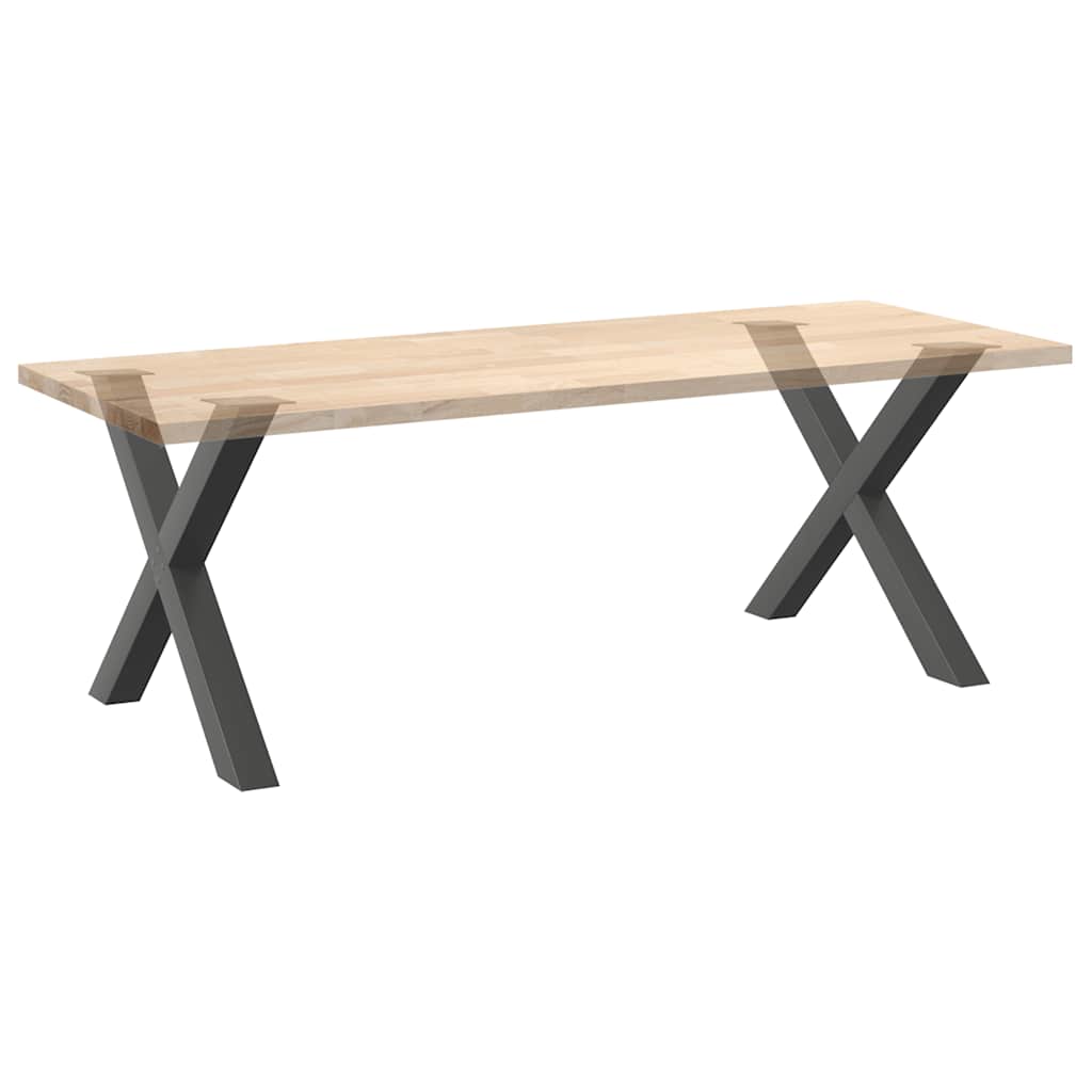 Spisebordben X-formet 2 stk antrasitt 90 x (72-73) cm stål